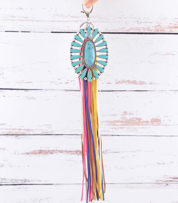 <font color=BLUE>WATCH BAND/ GIFT ITEMS</font> :: KEYCHAINS :: Wholesale Western Concho Fringe Charm Keychain