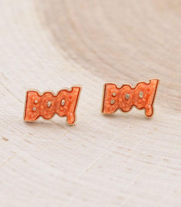<font color=GREEN>HOLIDAYS</font> :: JEWELRY I BAGS :: Wholesale Druzy Boo Halloween Earrings