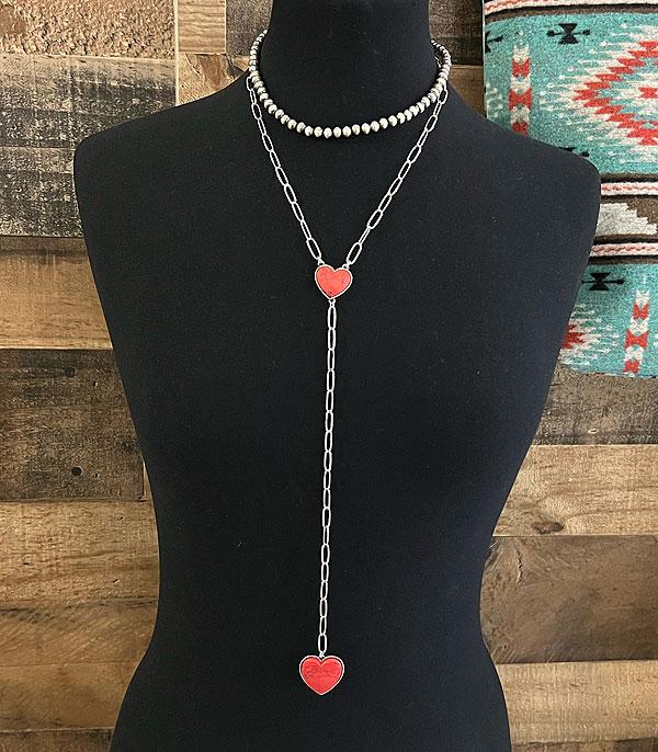 <font color=red>VALENTINE'S</font> :: Wholesale Western Turquoise Heart Lariat Necklace