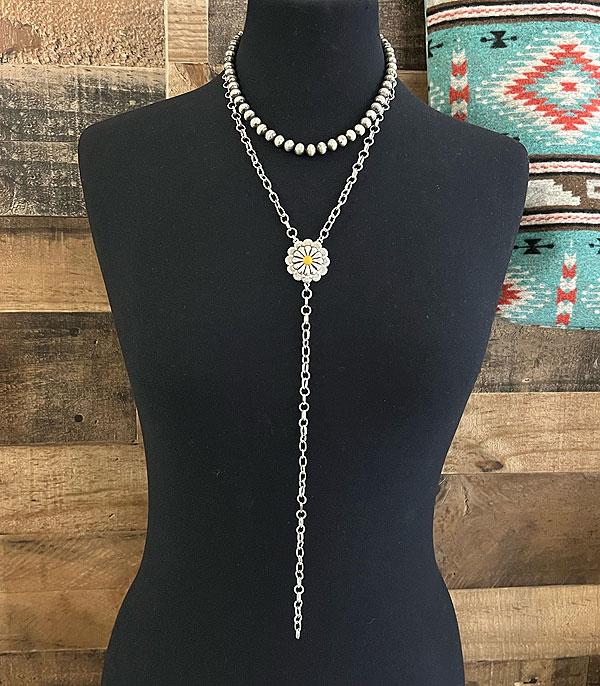 NECKLACES :: TRENDY :: Wholesale Western Concho Navajo Lariat Necklace