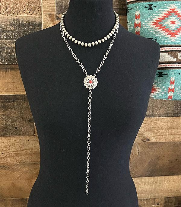 NECKLACES :: TRENDY :: Wholesale Western Concho Navajo Lariat Necklace