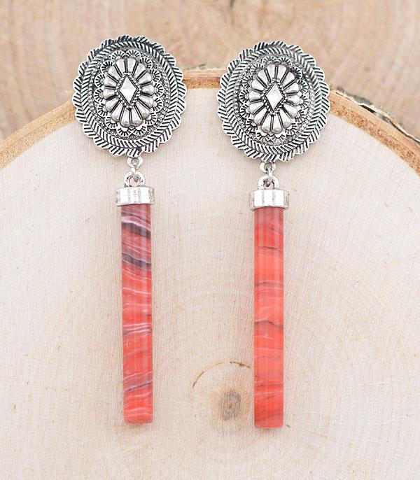 EARRINGS :: WESTERN POST EARRINGS :: Wholesale Western Concho Drop Earrings