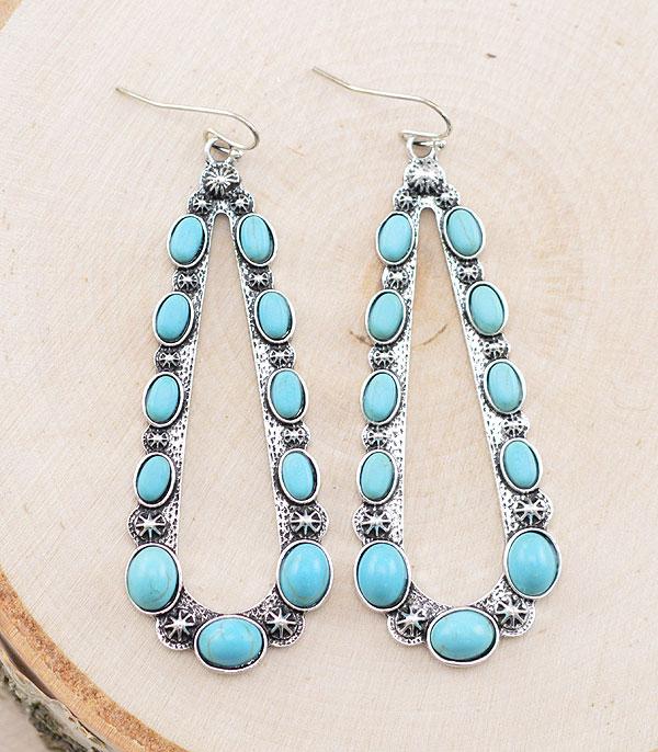 <font color=Turquoise>TURQUOISE JEWELRY</font> :: Wholesale Tipi Western Turquoise Teardrop Earrings