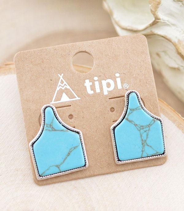 New Arrival :: Wholesale Tipi Western Cow Tag Earrings