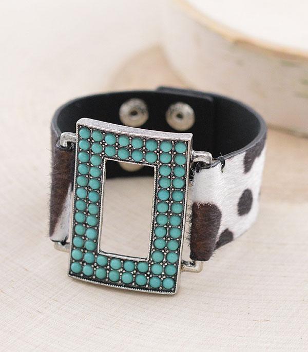 BRACELETS :: LINK :: Wholesale Tipi Western Cow Print Bracelet