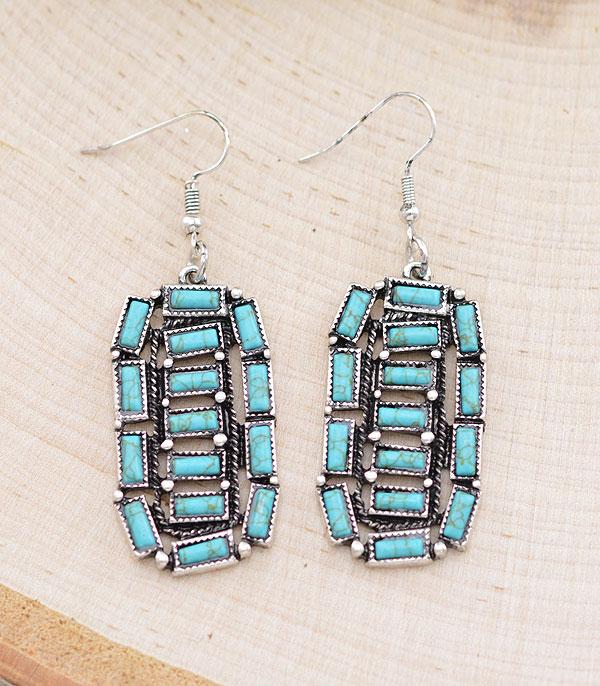 EARRINGS :: WESTERN HOOK EARRINGS :: Wholesale Tipi Western Turquoise Earrings