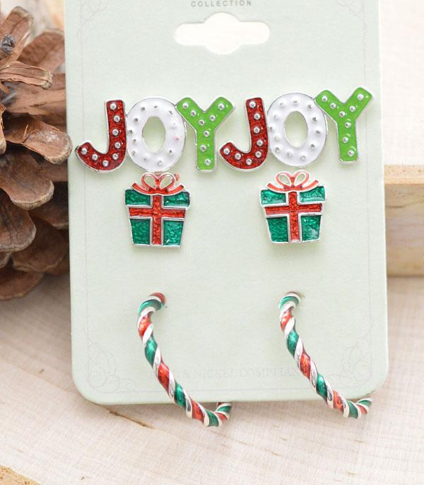 <font color=GREEN>HOLIDAYS</font> :: Wholesale 3PC Set Christmas Earrings