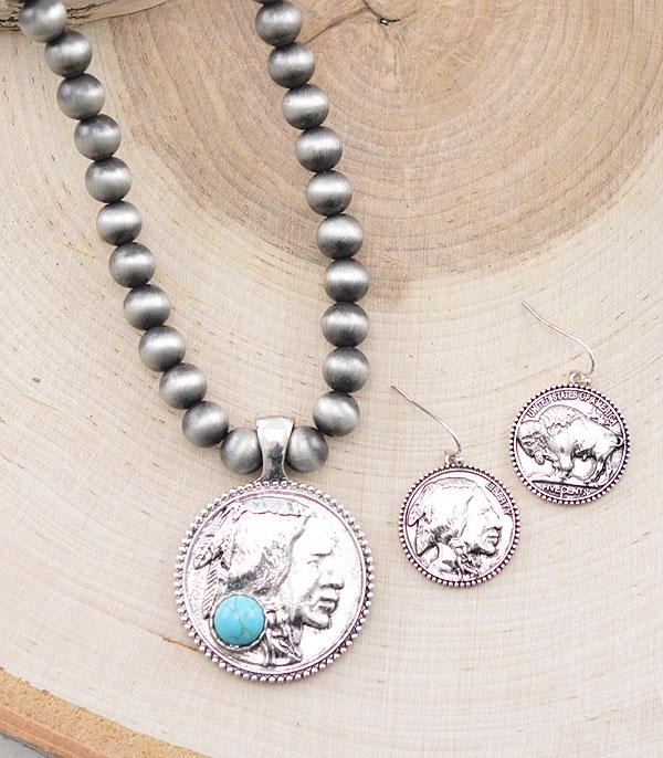 NECKLACES :: WESTERN TREND :: Wholesale Western Coin Pendant Necklace Set