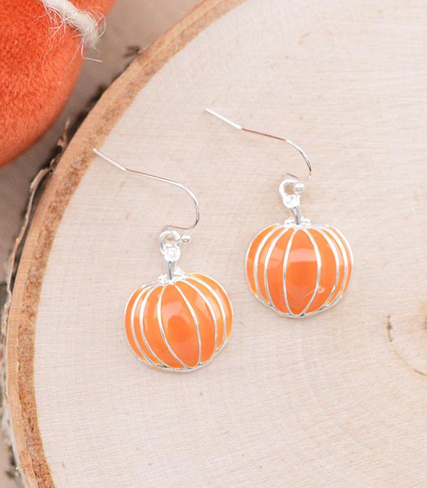 <font color=GREEN>HOLIDAYS</font> :: JEWELRY I BAGS :: Wholesale Fall Pumpkin Dangle Earrings
