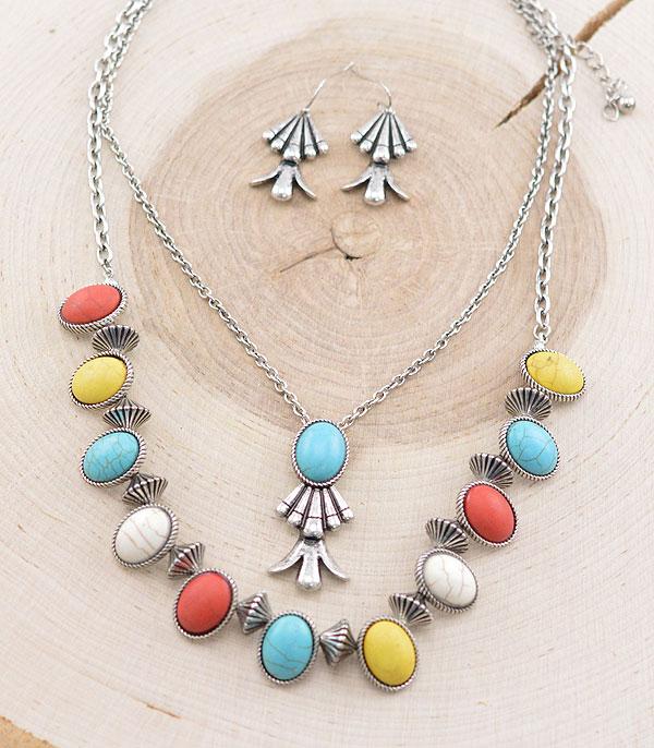 New Arrival :: Wholesale Squash Blossom Layered Necklace Set