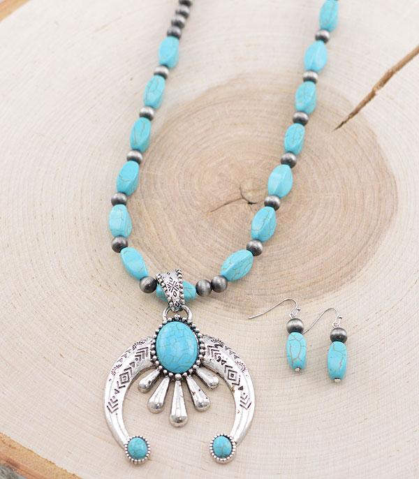 NECKLACES :: WESTERN SQUASH BLOSSOM NECKLACES :: Wholesale Turquoise Squash Blossom Necklace Set