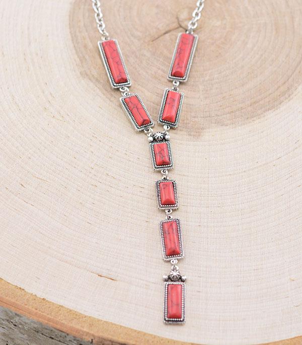 New Arrival :: Wholesale Western Semi Stone Y Necklace