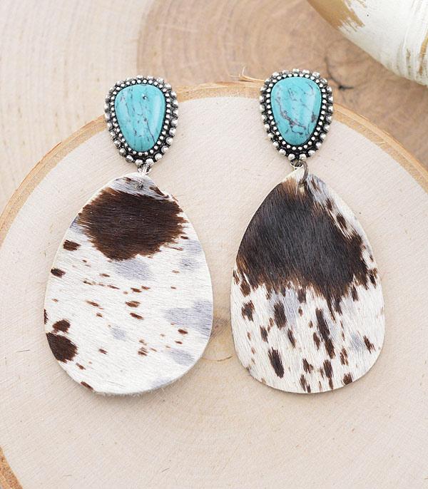 New Arrival :: Wholesale Genuine Leather Cow Teardrop Earrings