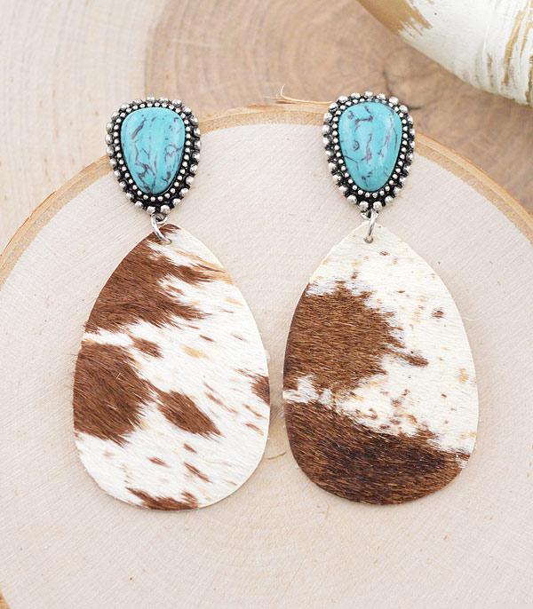 New Arrival :: Wholesale Genuine Leather Cow Teardrop Earrings