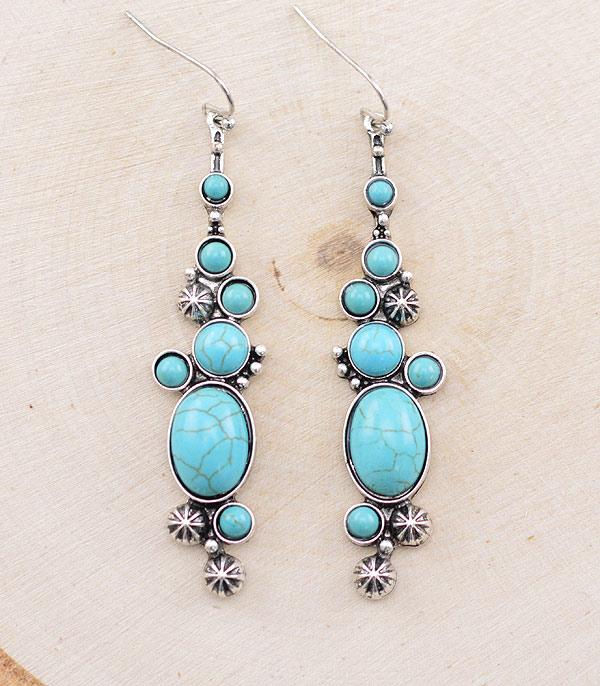 <font color=Turquoise>TURQUOISE JEWELRY</font> :: Wholesale Western Turquoise Cluster Earrings