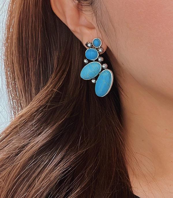 <font color=Turquoise>TURQUOISE JEWELRY</font> :: Wholesale Western Turquoise Statement Earrings