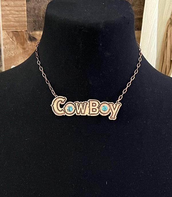 NECKLACES :: CHAIN WITH PENDANT :: Wholesale Western Cowboy Letter Chain Necklace