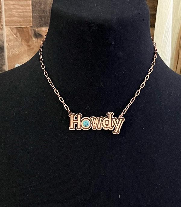 NECKLACES :: CHAIN WITH PENDANT :: Wholesale Western Howdy Letter Chain Necklace