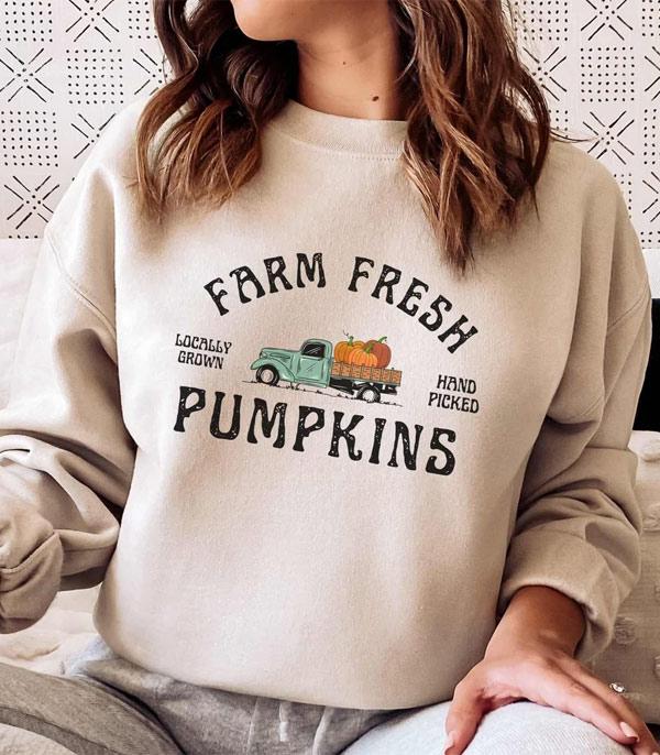 GRAPHIC TEES :: GRAPHIC TEES :: Wholesale Farm Fresh Pumpkins Fall Sweatshirt