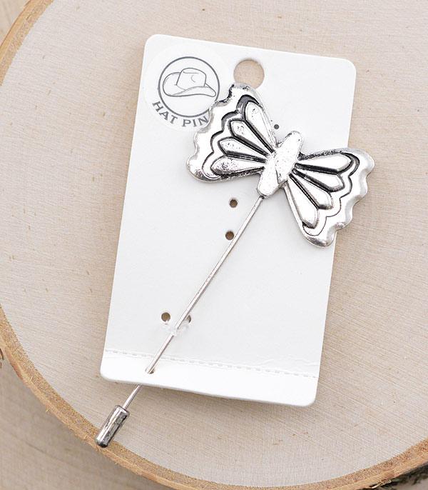 HATS I HAIR ACC :: HAT ACCESSORIES :: Wholesale Western Butterfly Concho Hat Pin