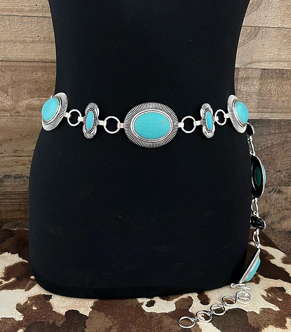 BELTS :: Wholesale Tipi Western Turquoise Concho Belt