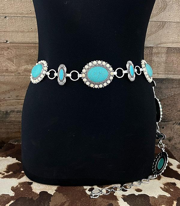 BELTS :: Wholesale Tipi Western Turquoise Concho Belt