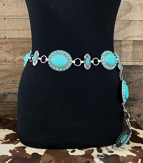 BELTS :: Wholesale Tipi Western Turquoise Concho Belt