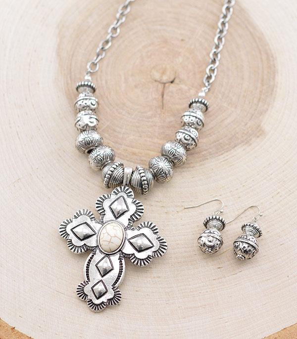 NECKLACES :: WESTERN TREND :: Wholesale Western Cross Pendant Necklace Set