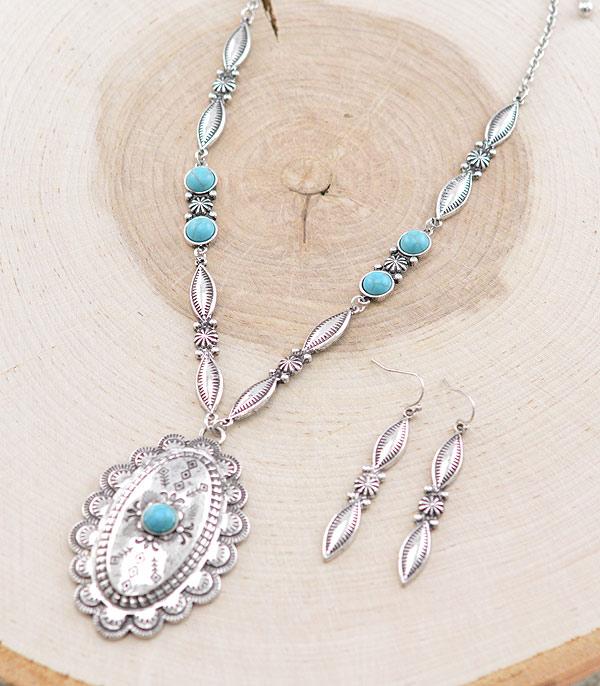 NECKLACES :: WESTERN TREND :: Wholesale Western Concho Pendant Necklace Set