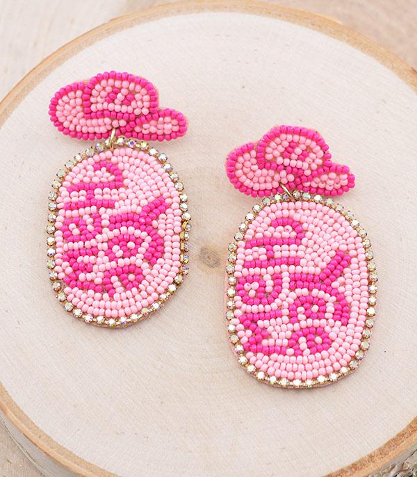 EARRINGS :: TRENDY EARRINGS :: Wholesale Western Yeehaw Seed Bead Earrings