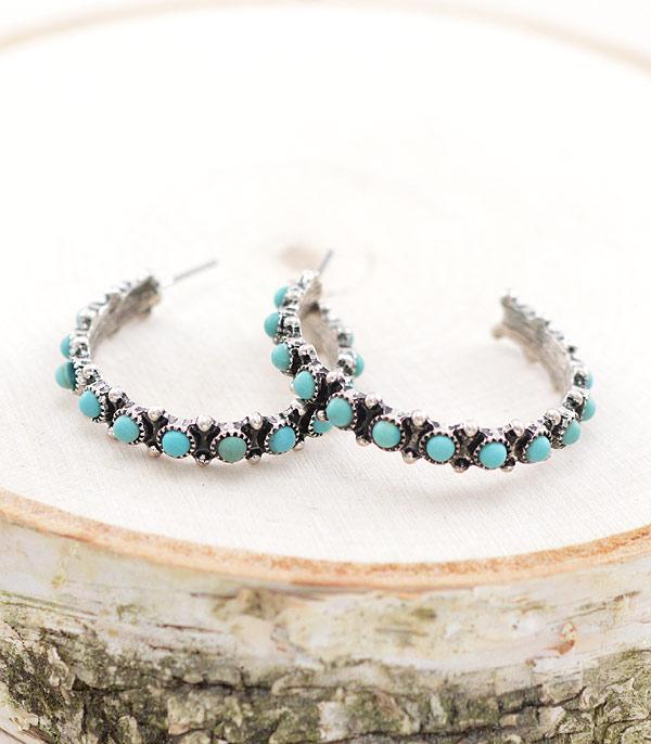 <font color=Turquoise>TURQUOISE JEWELRY</font> :: Wholesale Western Turquoise Hoop Earrings