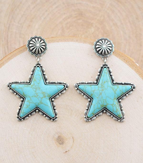 <font color=Turquoise>TURQUOISE JEWELRY</font> :: Wholesale Western Turquoise Star Earrings