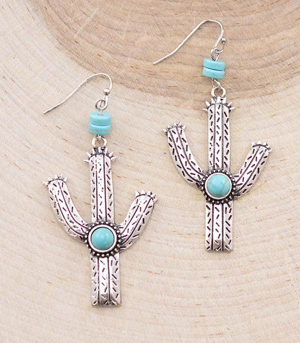 <font color=Turquoise>TURQUOISE JEWELRY</font> :: Wholesale Western Cactus Earrings