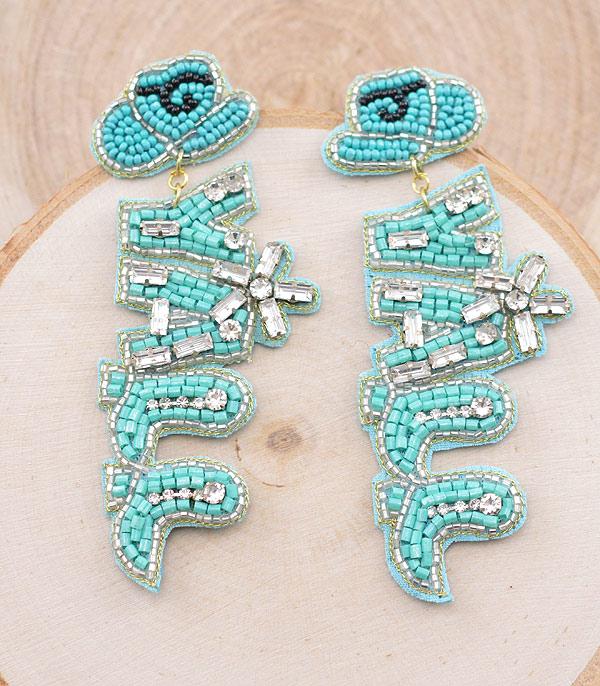 New Arrival :: Wholesale Seed Bead Yall Earrings