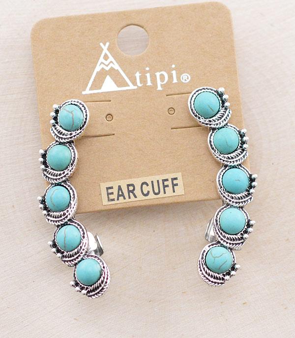 <font color=Turquoise>TURQUOISE JEWELRY</font> :: Wholesale Tipi Western Turquoise Ear Cuffs