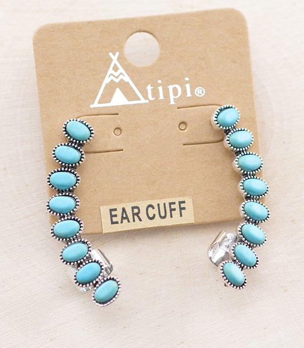 New Arrival :: Wholesale Tipi Western Turquoise Ear Cuffs