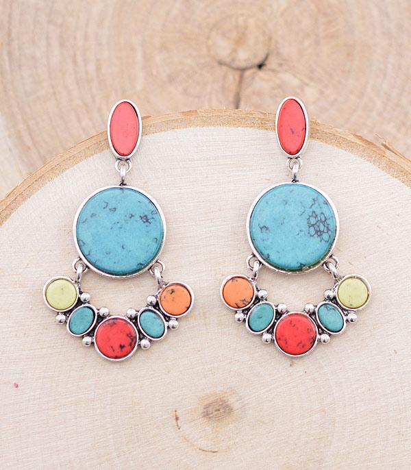 EARRINGS :: WESTERN POST EARRINGS :: Wholesale Western Turquoise Dangle Earrings