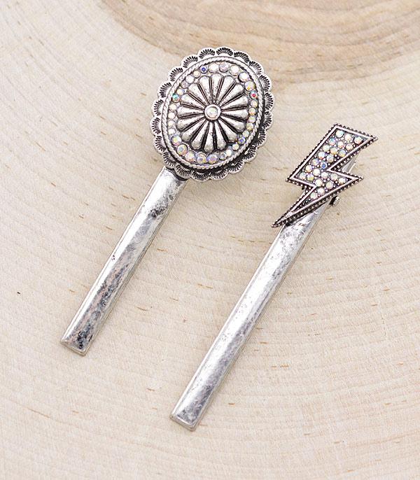 HATS I HAIR ACC :: HAIR ACCESSORIES :: Wholesale Western Concho Alligator Hair Clips