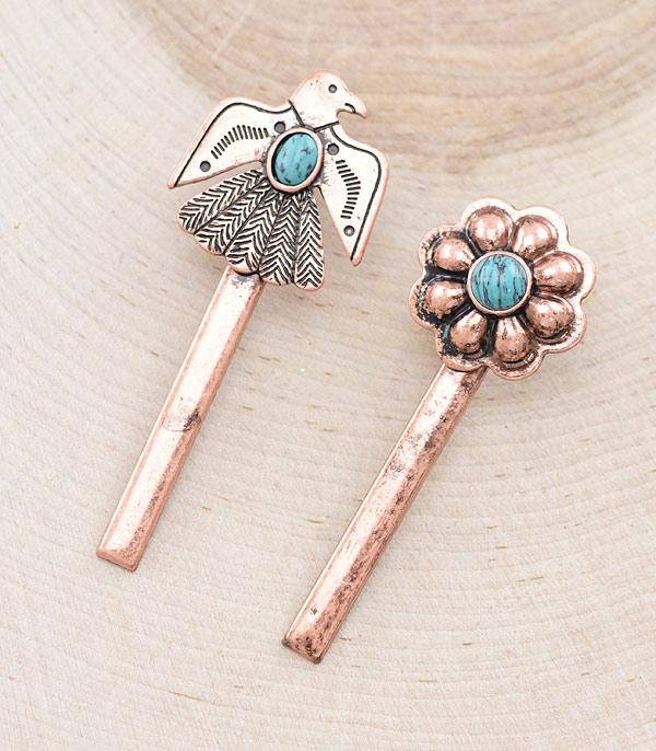 HATS I HAIR ACC :: HAIR ACCESSORIES :: Wholesale Western Thunderbird Alligator Hair Clips