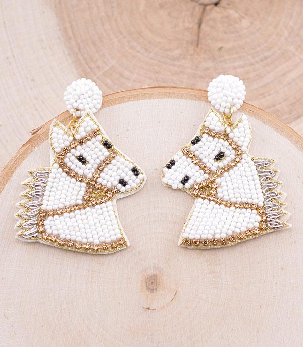 <font color=black>SALE ITEMS</font> :: JEWELRY :: Earrings :: Wholesale Seed Bead Horse Earrings