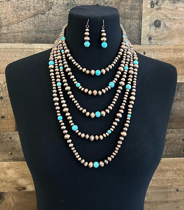 NECKLACES :: WESTERN LONG NECKLACES :: Wholesale Western Navajo Pearl Bead Necklace Set