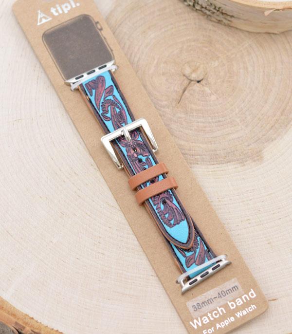 <font color=BLUE>WATCH BAND/ GIFT ITEMS</font> :: SMART WATCH BAND :: Wholesale Tipi Western Tooled Look Watch Band