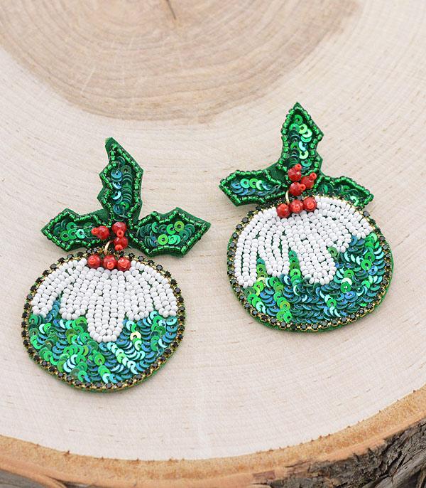 <font color=GREEN>HOLIDAYS</font> :: JEWELRY I BAGS :: Wholesale Christmas Ornament Beaded Earrings