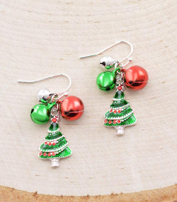 New Arrival :: Wholesale Bell Charm Christmas Tree Earrings