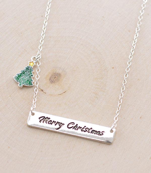 New Arrival :: Wholesale Merry Christmas Bar Necklace