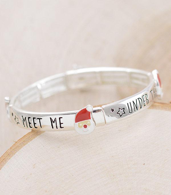 <font color=GREEN>SEASONAL</font> :: Wholesale Christmas Santa Stretch Bracelet
