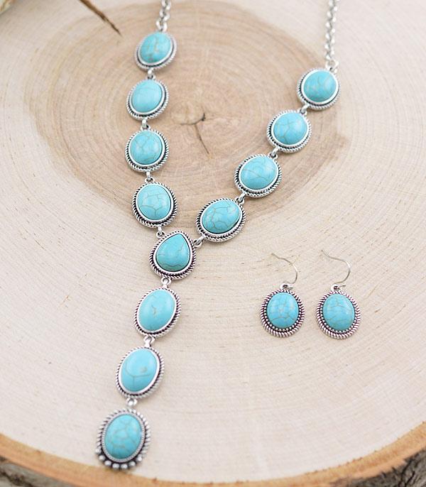 New Arrival :: Wholesale Western Turquoise Y Necklace Set