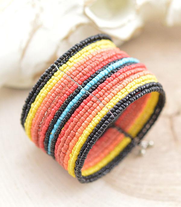 BRACELETS :: BANGLE :: Wholesale Western Seed Bead Cuff Bracelet