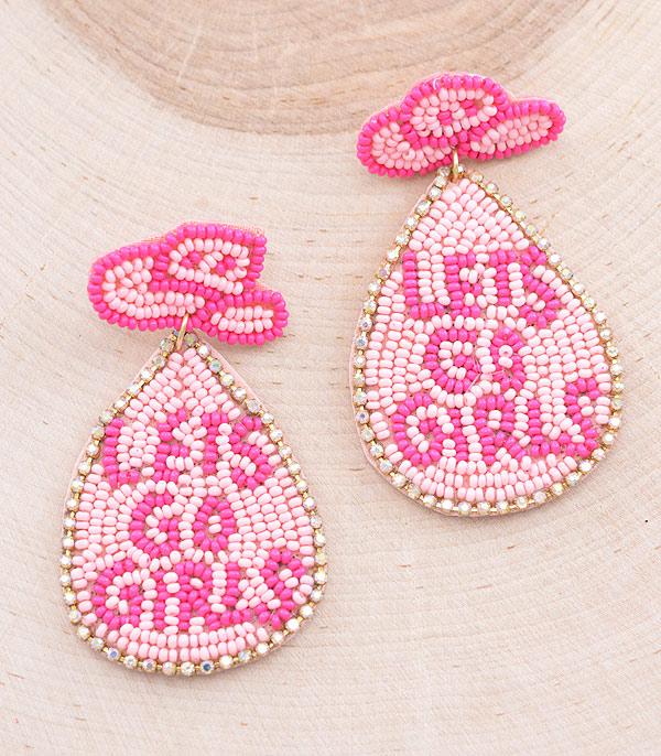 New Arrival :: Wholesale Seed Bead Lets Go Girls Cowgirl Earring