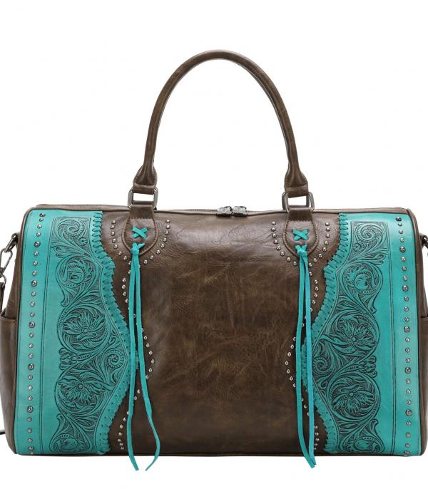 New Arrival :: Wholesale Trinity Ranch Tooled Weekender Bag